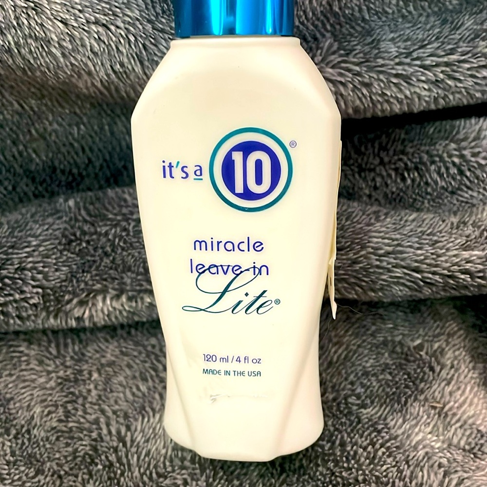 It’s a 10 miracle leave- in lite. four fluid ounces. brand new. Made in the USA